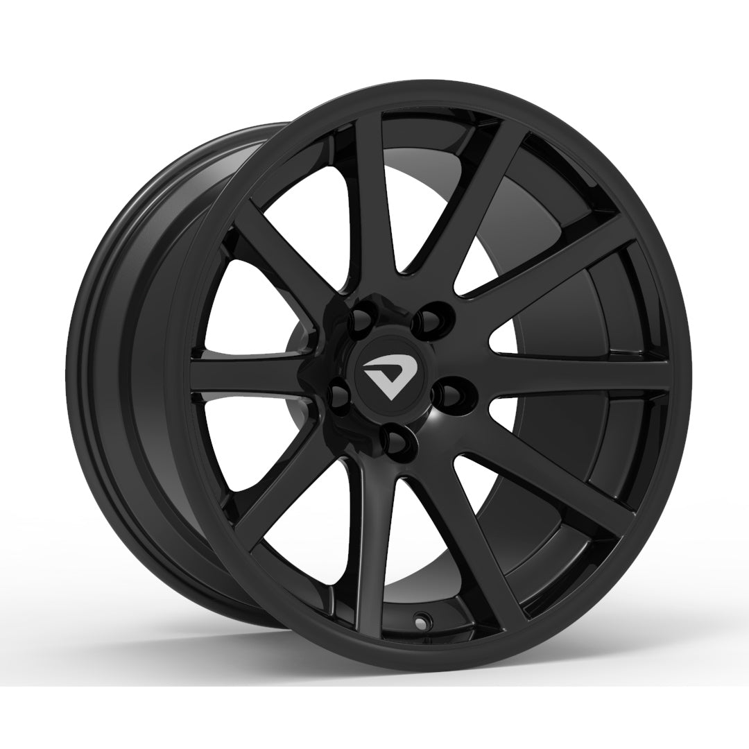 Roda Volcano STOCK LIGHT Aro 18" tala 10,5" Preto Brilhante