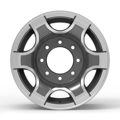 Roda Volcano VD01 F250 Aro 16" tala 7" Grafite brilhante diamantado