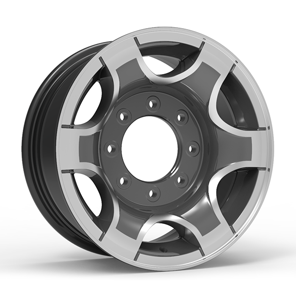 Roda Volcano VD01 F250 Aro 16" tala 7" Grafite brilhante diamantado