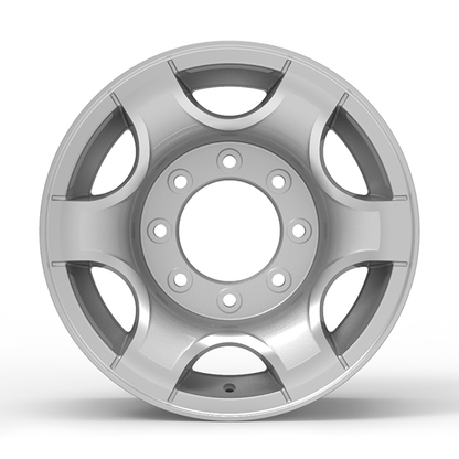 Roda Volcano VD01 F250 Aro 16" tala 7" Prata diamantado