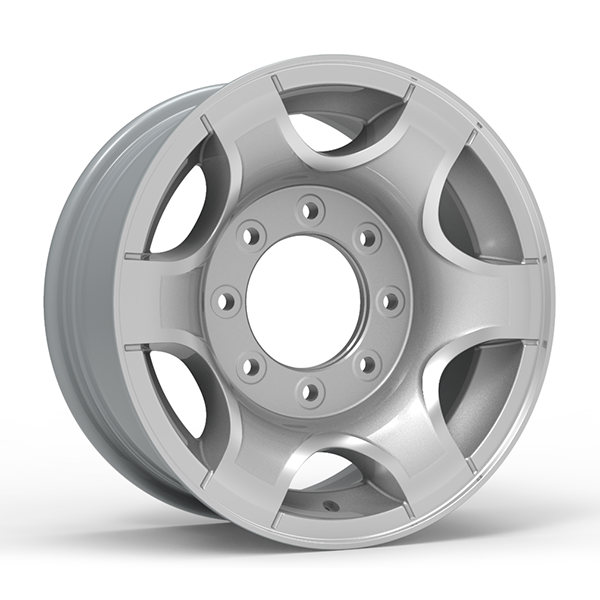 Roda Volcano VD01 F250 Aro 16" tala 7" Prata diamantado