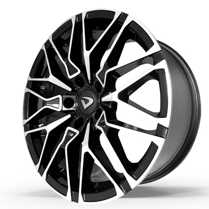 Roda X6 M Aro 18" tala 8"  Diamantada Total Preto Brilhante