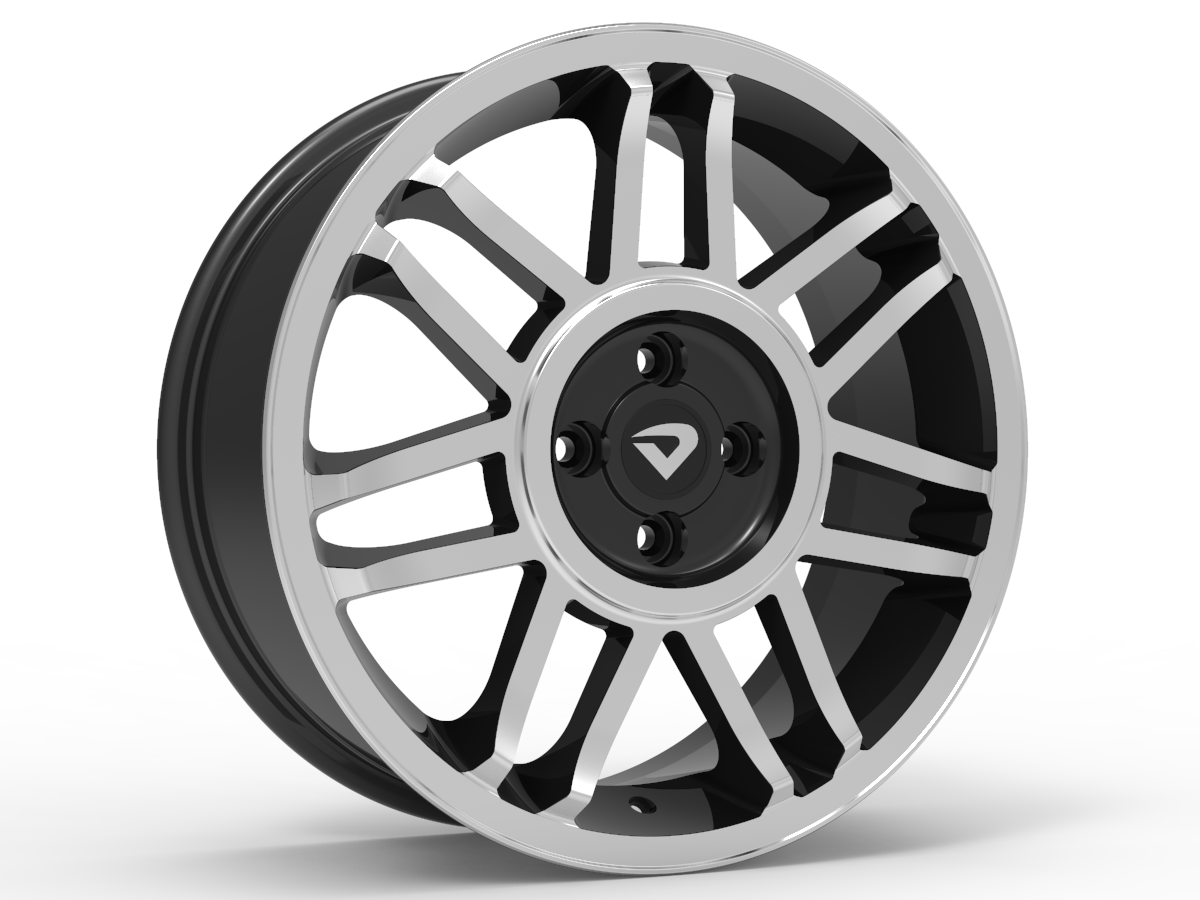 Roda Volcano SNOWFLAKES GT2 Aro 17" tala 6" Preto Diamantado